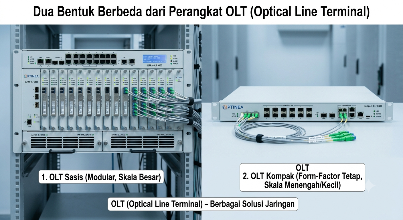 Perangkat OLT (Optical Line Terminal) untuk jaringan FTTH