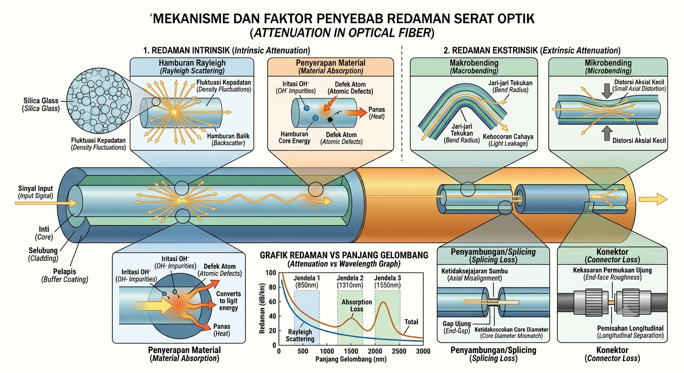 Ilustrasi redaman pada jaringan FTTH