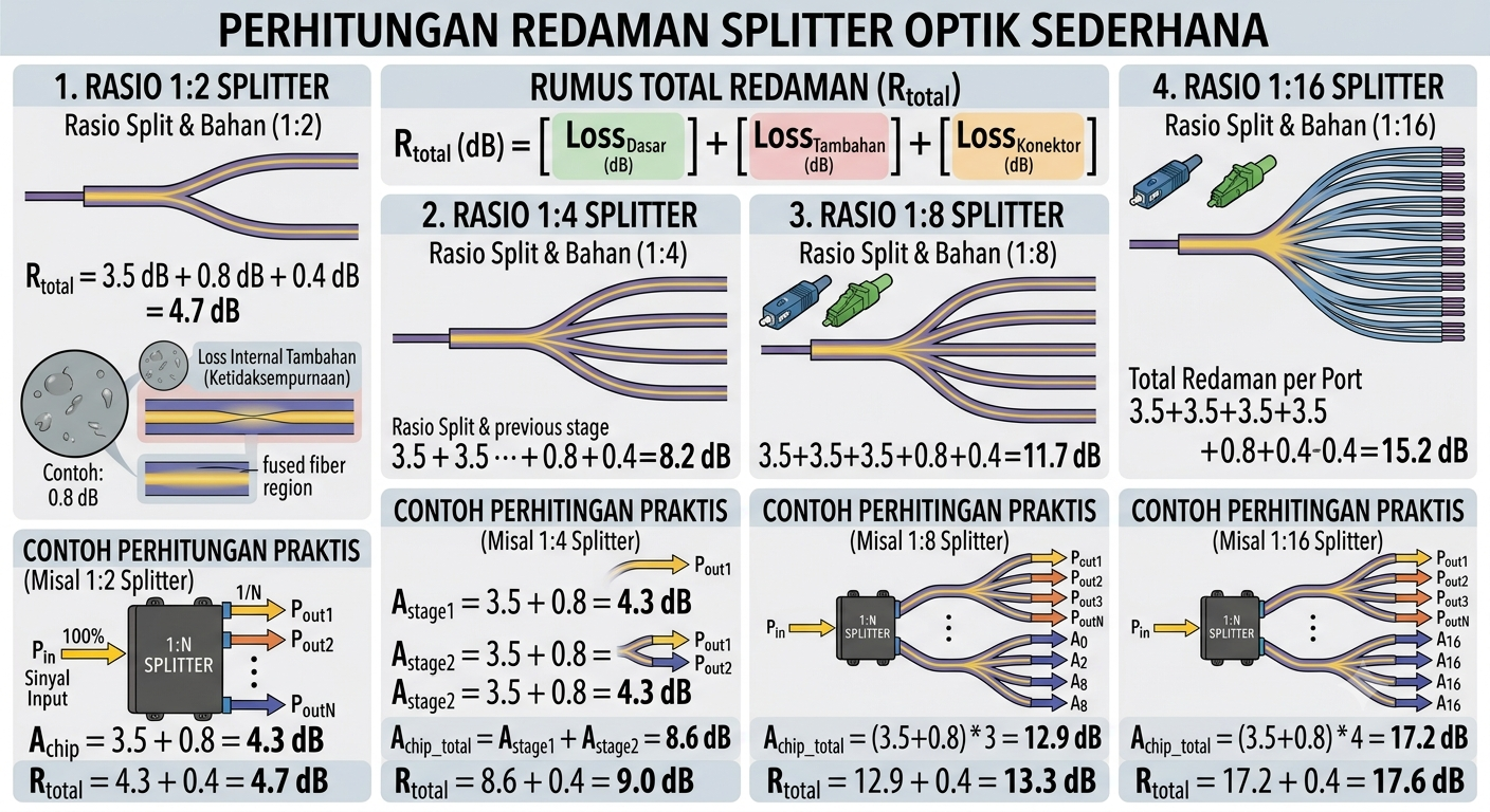 Contoh perhitungan rumus splitter