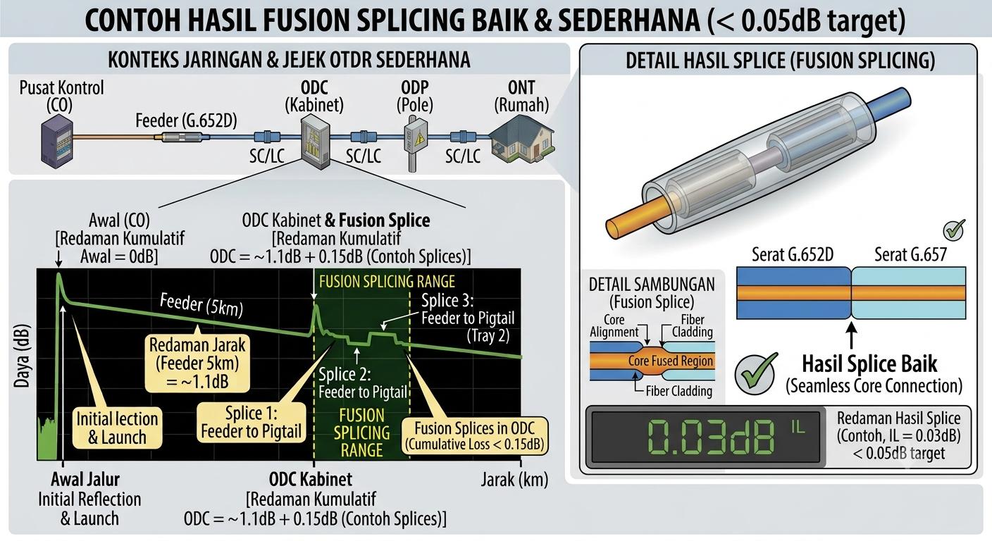 Hasil Fusion Splicing yang baik